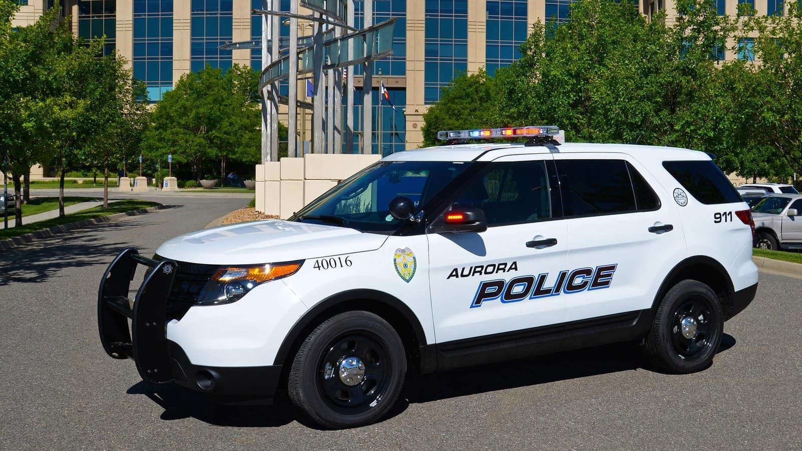 Aurora Police car outside during the day